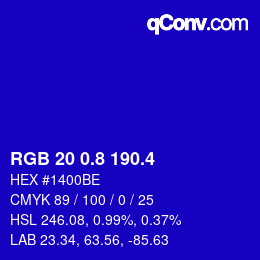 カラーコード: RGB 20 0.8 190.4 | qconv.com