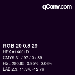 Color code: RGB 20 0.8 29 | qconv.com