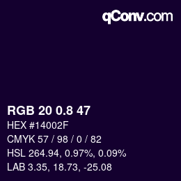 Color code: RGB 20 0.8 47 | qconv.com