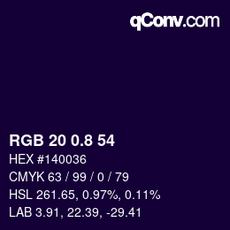 カラーコード: RGB 20 0.8 54 | qconv.com