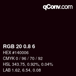 カラーコード: RGB 20 0.8 6 | qconv.com