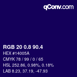 カラーコード: RGB 20 0.8 90.4 | qconv.com