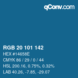 Color code: RGB 20 101 142 | qconv.com