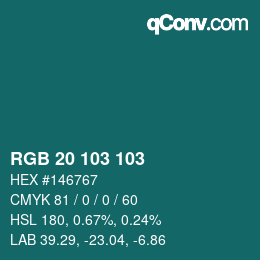 Color code: RGB 20 103 103 | qconv.com