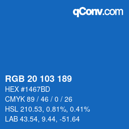 Color code: RGB 20 103 189 | qconv.com