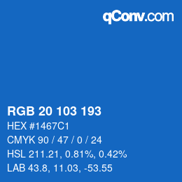 Color code: RGB 20 103 193 | qconv.com