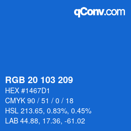 Color code: RGB 20 103 209 | qconv.com