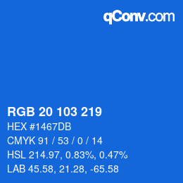 Color code: RGB 20 103 219 | qconv.com
