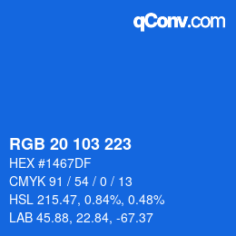 Color code: RGB 20 103 223 | qconv.com