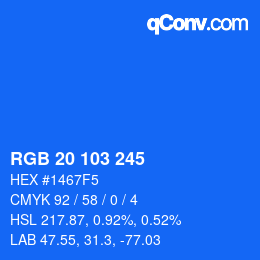 Color code: RGB 20 103 245 | qconv.com