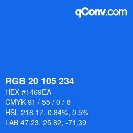 Color code: RGB 20 105 234 | qconv.com
