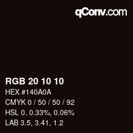 Color code: RGB 20 10 10 | qconv.com