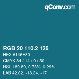 カラーコード: RGB 20 110.2 128 | qconv.com