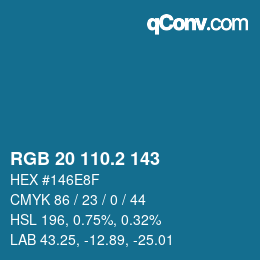 カラーコード: RGB 20 110.2 143 | qconv.com