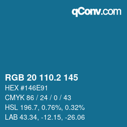 カラーコード: RGB 20 110.2 145 | qconv.com