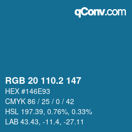 カラーコード: RGB 20 110.2 147 | qconv.com