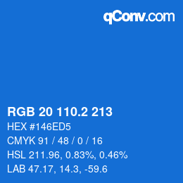 カラーコード: RGB 20 110.2 213 | qconv.com