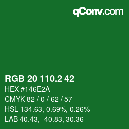 カラーコード: RGB 20 110.2 42 | qconv.com