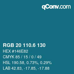 カラーコード: RGB 20 110.6 130 | qconv.com