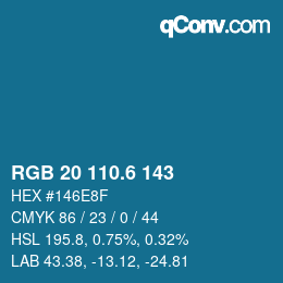 カラーコード: RGB 20 110.6 143 | qconv.com