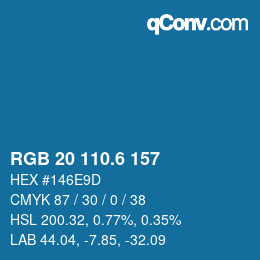 カラーコード: RGB 20 110.6 157 | qconv.com