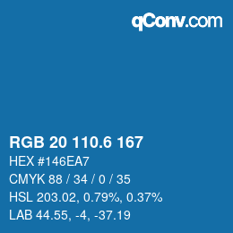 カラーコード: RGB 20 110.6 167 | qconv.com