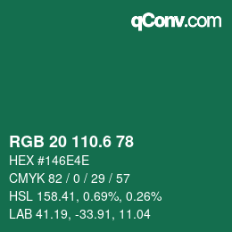 カラーコード: RGB 20 110.6 78 | qconv.com