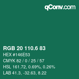 カラーコード: RGB 20 110.6 83 | qconv.com