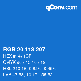 颜色代码: RGB 20 113 207 | qconv.com