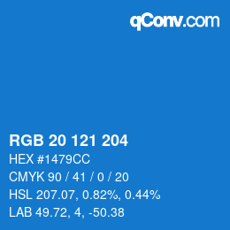 Color code: RGB 20 121 204 | qconv.com