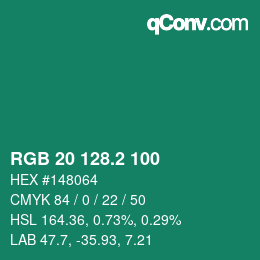 カラーコード: RGB 20 128.2 100 | qconv.com