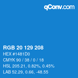 Color code: RGB 20 129 208 | qconv.com