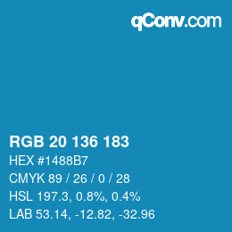Color code: RGB 20 136 183 | qconv.com