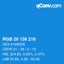 Color code: RGB 20 136 218 | qconv.com