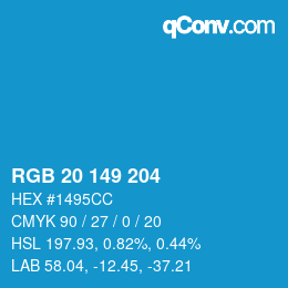 Color code: RGB 20 149 204 | qconv.com