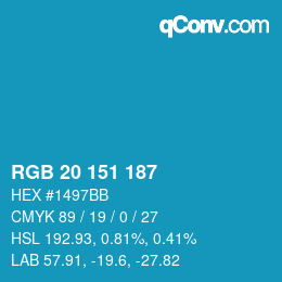 Color code: RGB 20 151 187 | qconv.com