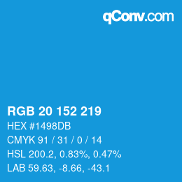 Código de color: RGB 20 152 219 | qconv.com