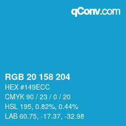 Color code: RGB 20 158 204 | qconv.com