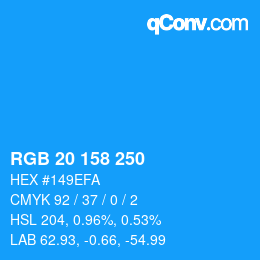 Color code: RGB 20 158 250 | qconv.com