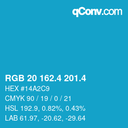 カラーコード: RGB 20 162.4 201.4 | qconv.com