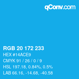 Color code: RGB 20 172 233 | qconv.com
