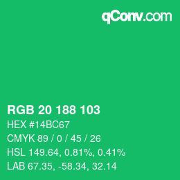 Color code: RGB 20 188 103 | qconv.com
