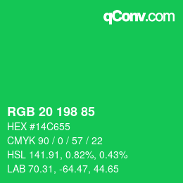 Color code: RGB 20 198 85 | qconv.com