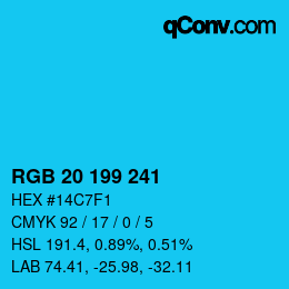 Color code: RGB 20 199 241 | qconv.com