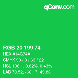 Color code: RGB 20 199 74 | qconv.com