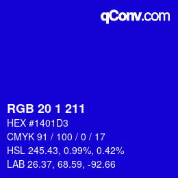 Color code: RGB 20 1 211 | qconv.com