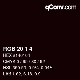 Farbcode: RGB 20 1 4 | qconv.com