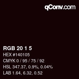 Color code: RGB 20 1 5 | qconv.com