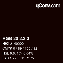 Color code: RGB 20 2.2 0 | qconv.com