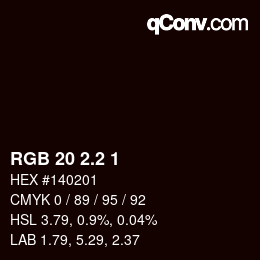 カラーコード: RGB 20 2.2 1 | qconv.com
